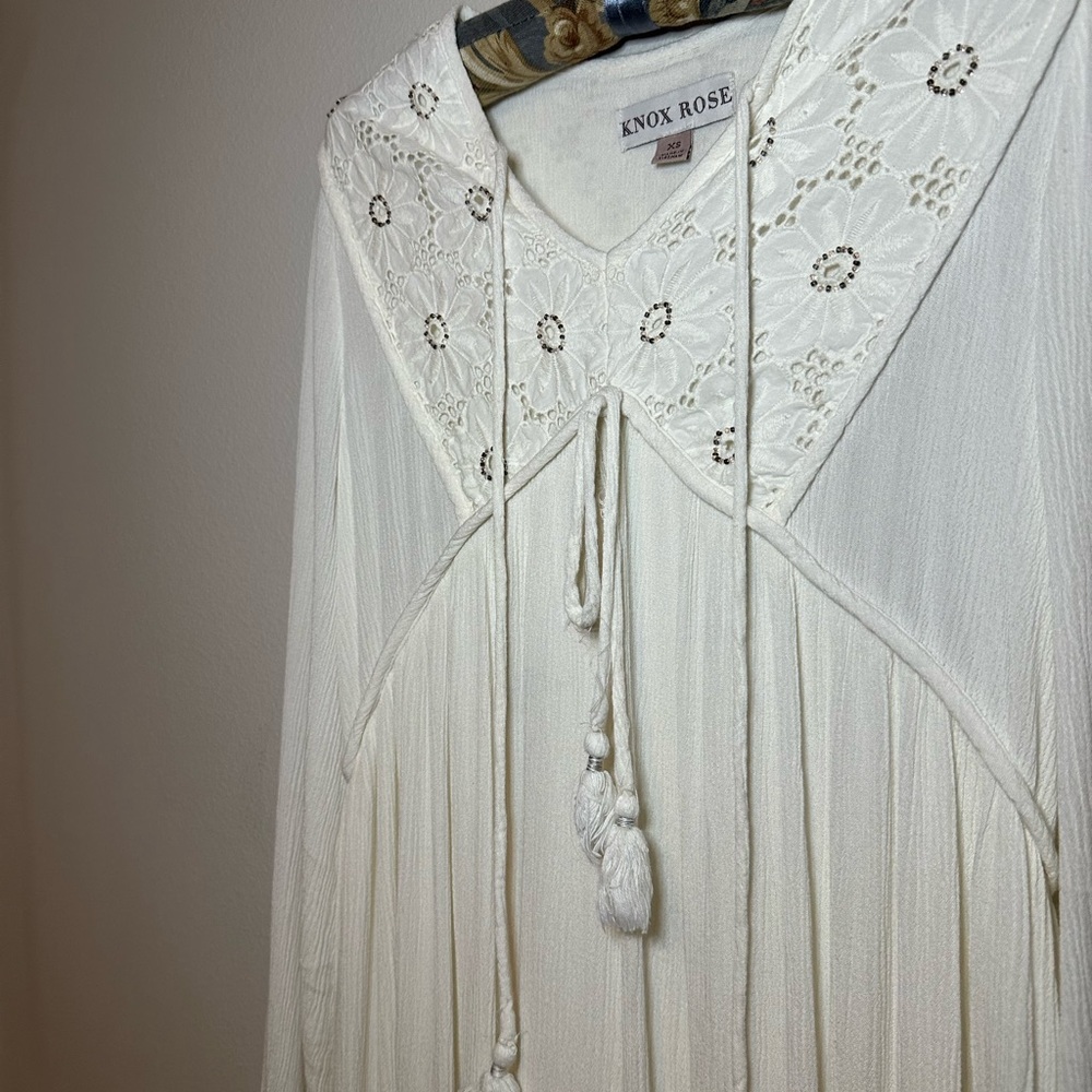 Knox Rose Cream Long Sleeve Dress with Embroidery - Picture 3 of 12